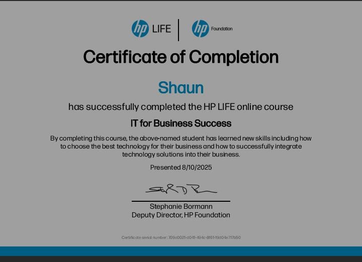 IT for Business Success Certificate